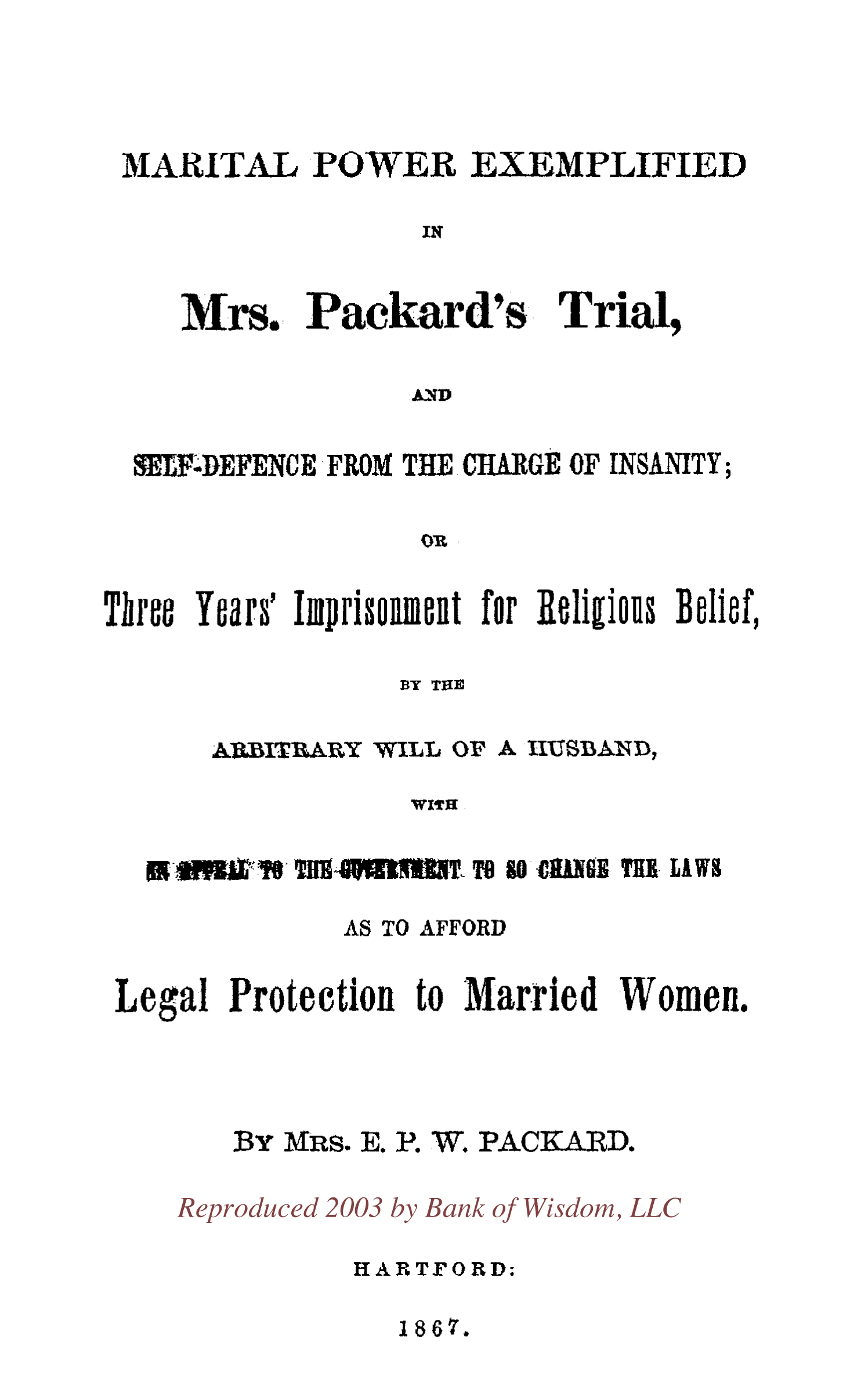 Mrs. Packard's Trial